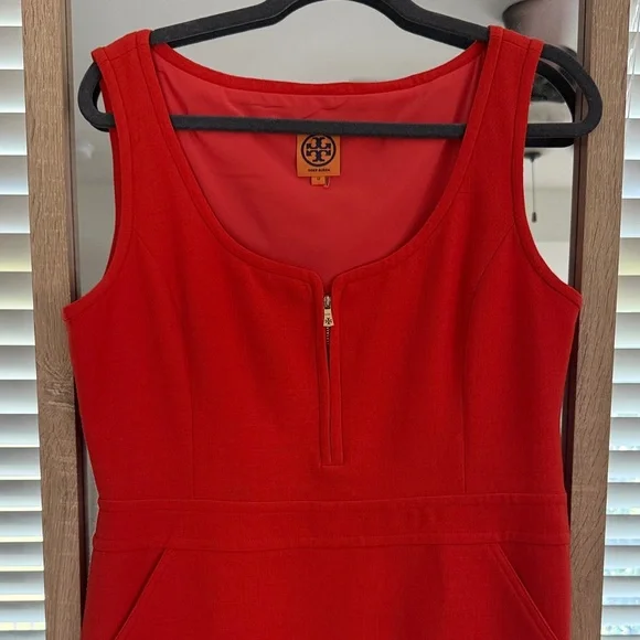 Tory Burch Vibrant Red/Orange Mini Dress - Picture 3 of 6